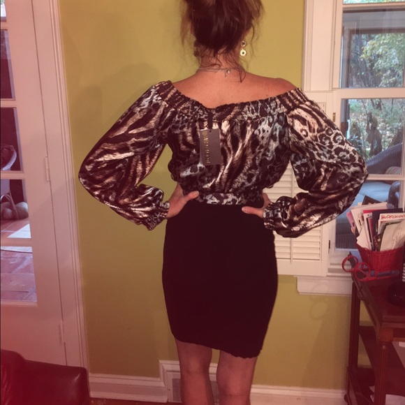 NWTRoberto Cavalli Long Puffy Sleeve Leopard Mini - Picture 2 of 4